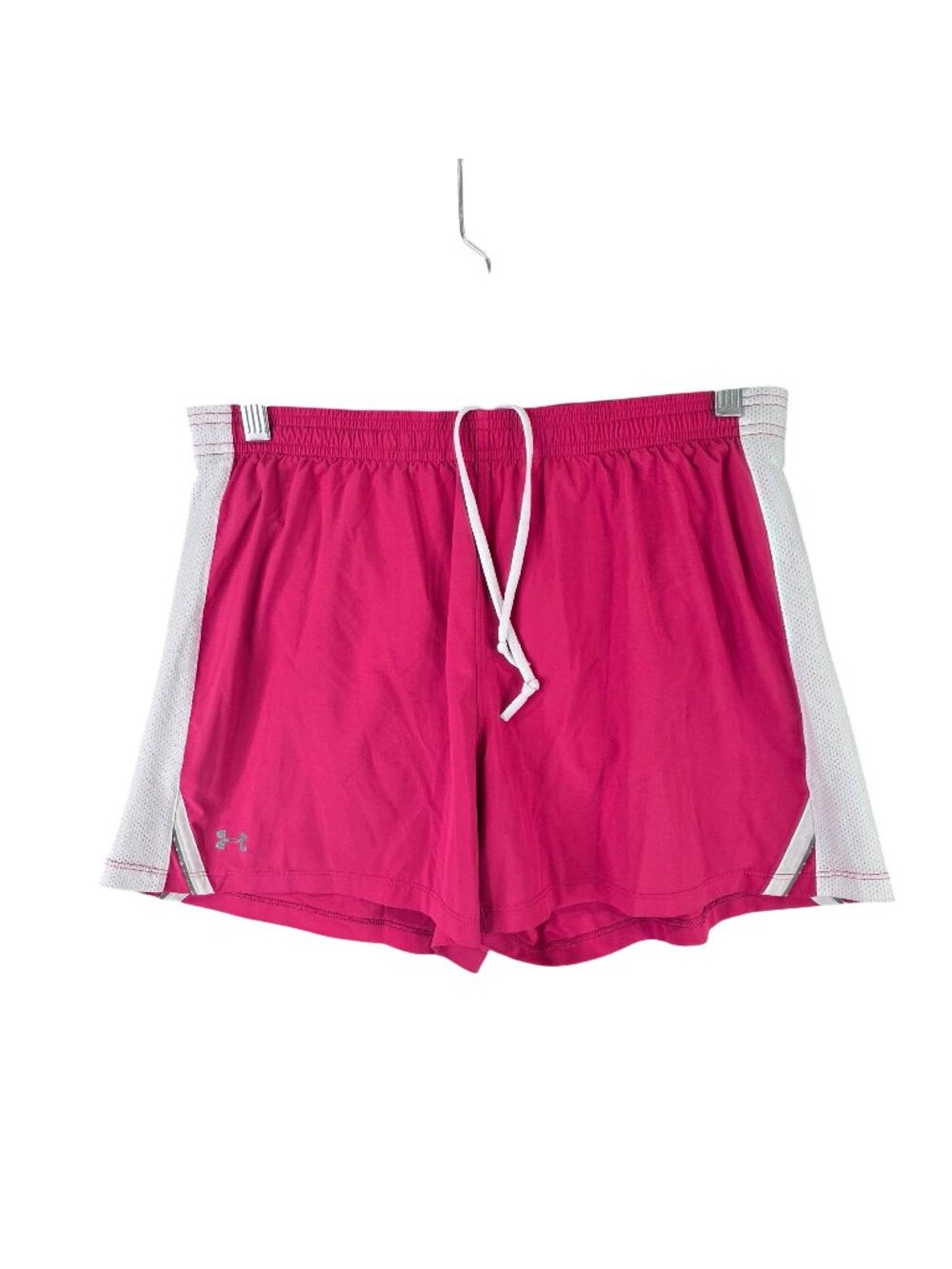 Womens Under Armour HeatGear Pink & White Athletic Shorts 4.5" Inseam Size M
